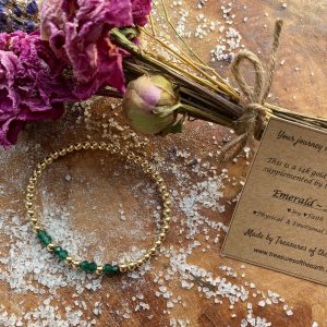 Gold Filled Bracelet Crystal Emerald Birthstone May