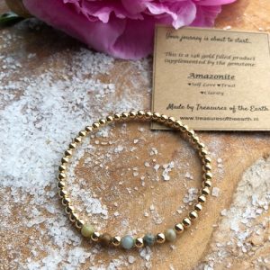 Gold Filled Bracelet Self Love Crystal Amazonite 1111
