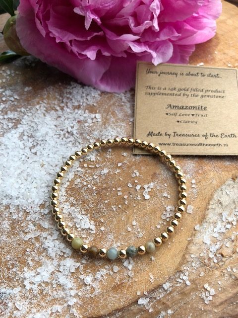 Gold Filled Bracelet Self Love 1111 Gold Filled Bracelet Self Love Crystal Amazonite 1111