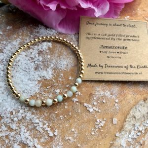 Gold Filled Bracelet Self Love Crystal Amazonite