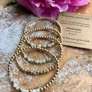 Gold Filled Bracelets Self Love Crystal Amazonite assorti